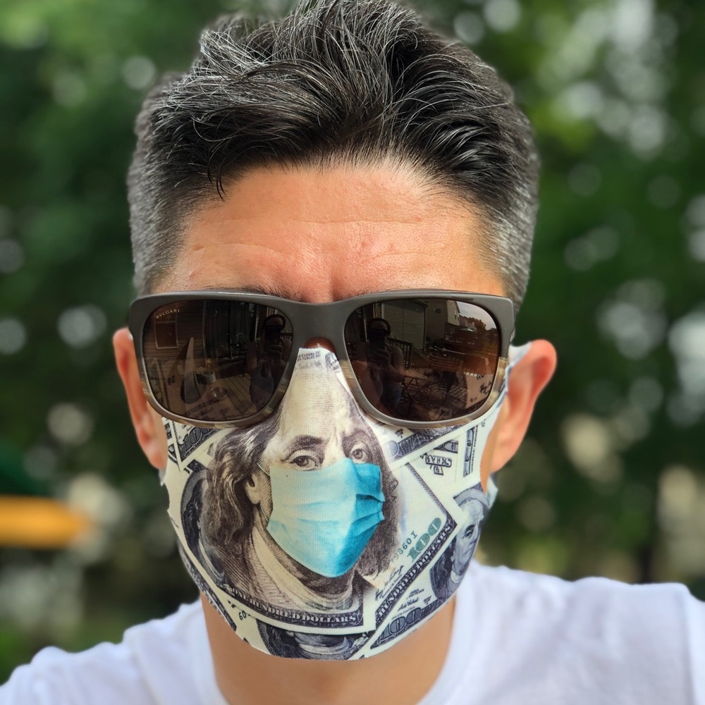 BENJI IN MASK FACE COVERING. SUPER COMFY & LIGHT!